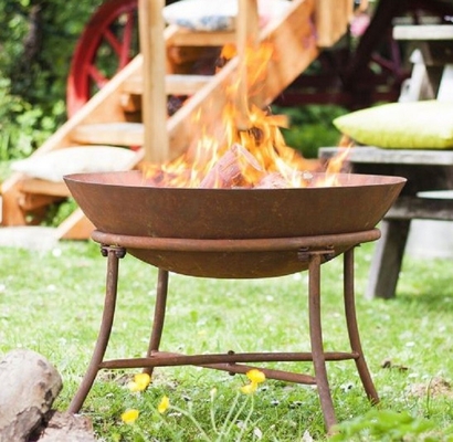Moderner dekorativer feuer-Pit Metal Fire Bowl With-Stand Corten Stahl